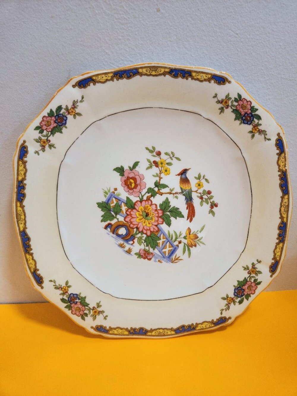 Alfred Meakin Floral Bird Plate Decorative Edges